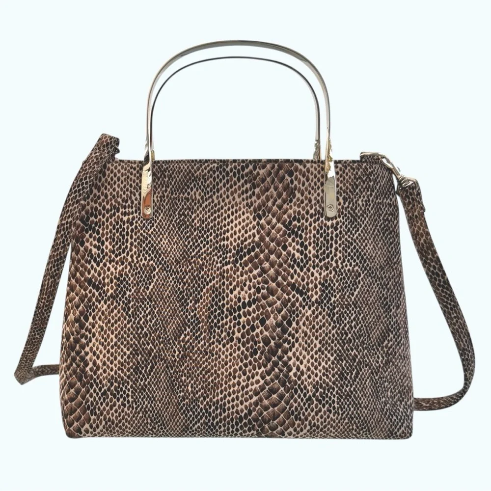 JC & CO Milano Small Snakeskin Print Bag with Crossbody Strap - Picture 2 of 8